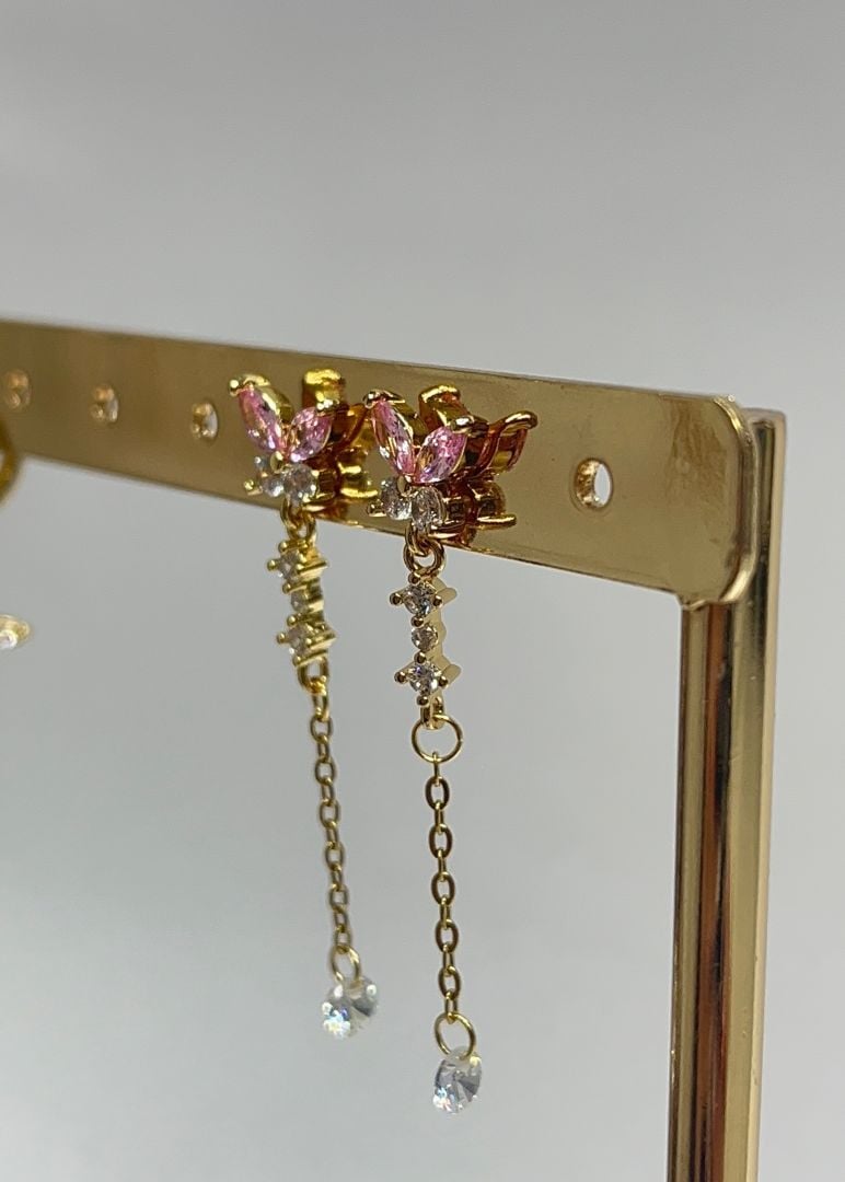 UHANI METULJ- GOLD/PINK - slika 4