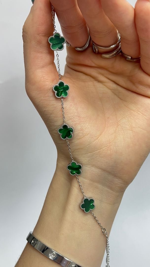 ZAPESTNICA CLOVER- SILVER/GREEN - slika 2