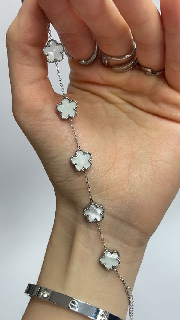 ZAPESTNICA CLOVER- SILVER/WHITE - slika 2