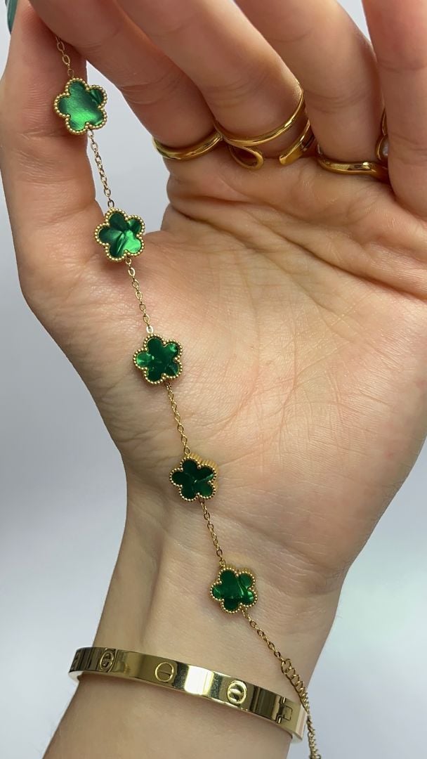 ZAPESTNICA CLOVER- GOLD/GREEN - slika 2