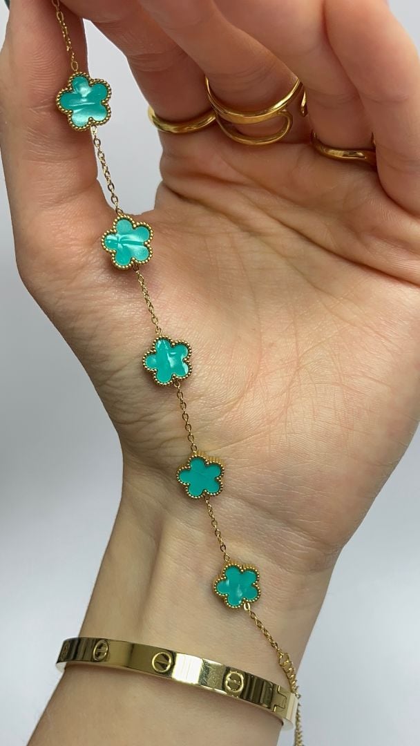 ZAPESTNICA CLOVER- GOLD/BLUE - slika 2