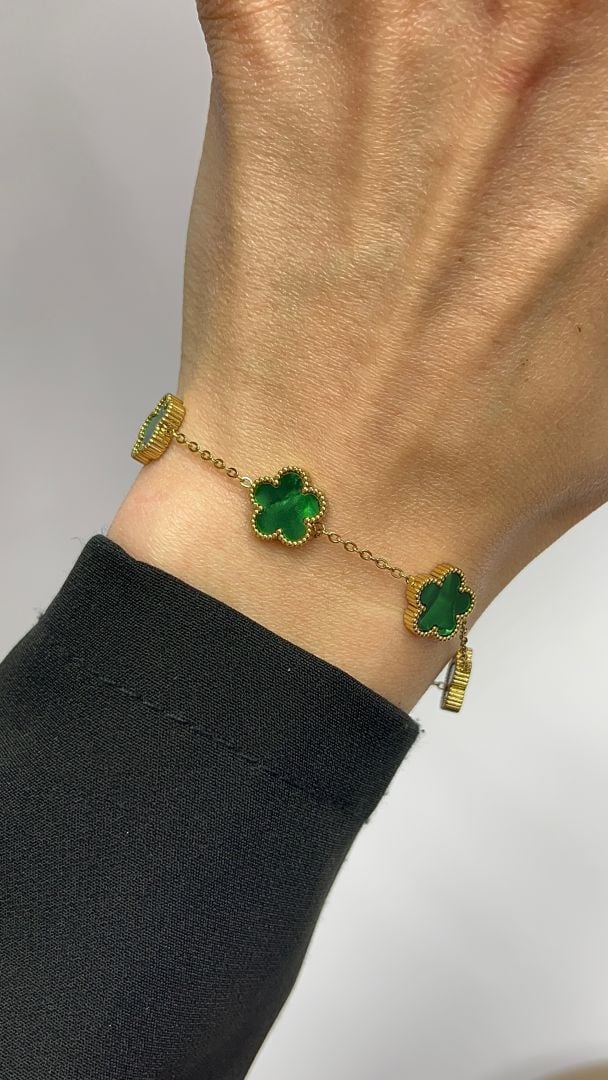 ZAPESTNICA CLOVER- GOLD/GREEN
