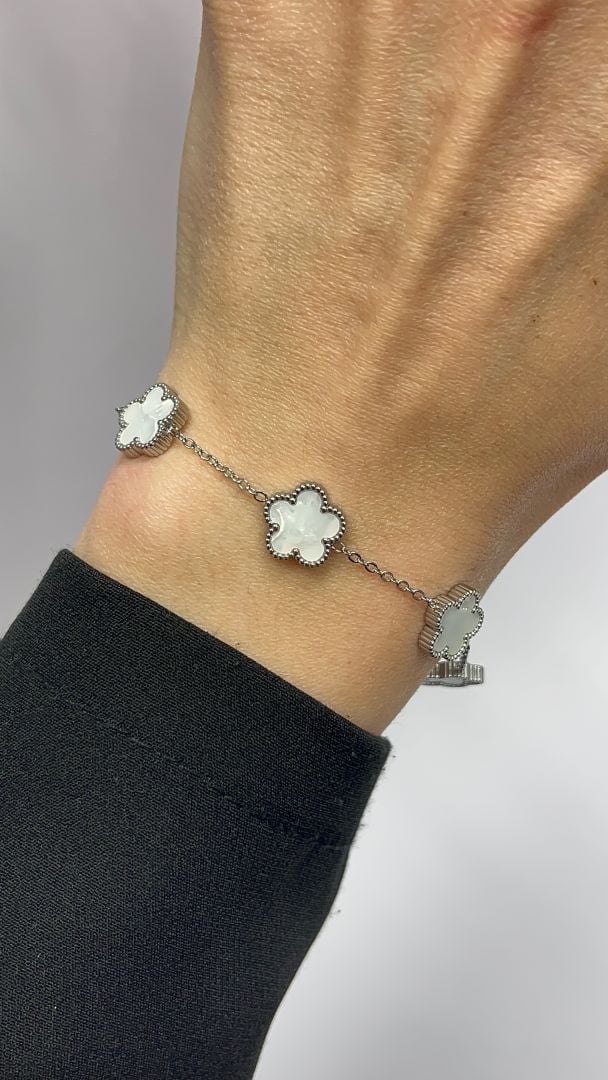 ZAPESTNICA CLOVER- SILVER/WHITE