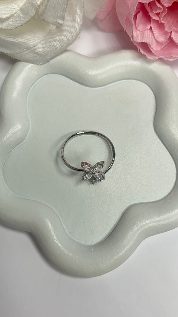PRSTAN FLOWER- SILVER - slika 4