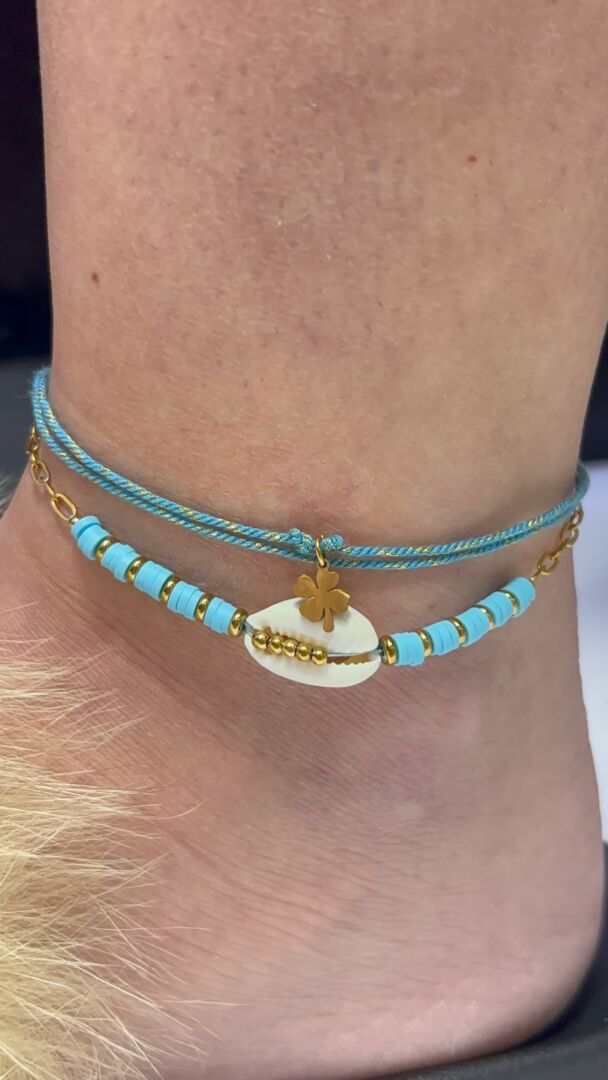 ZAPESTNICA ZA NOGO SHELL- GOLD/BLUE - slika 2