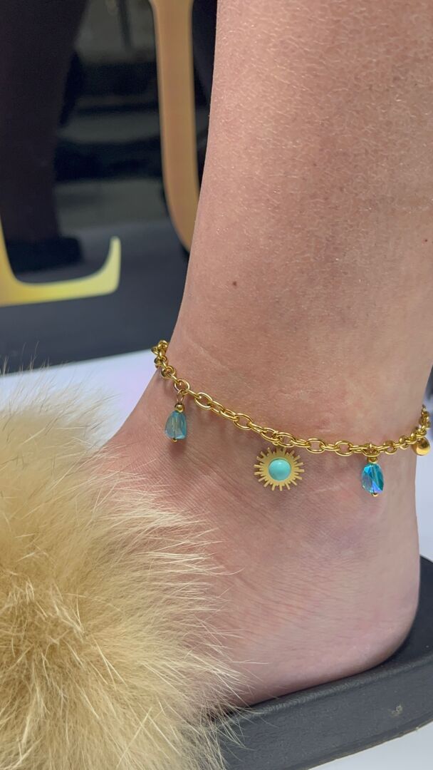 ZAPESTNICA ZA NOGO FRIDA- GOLD/BLUE - slika 6