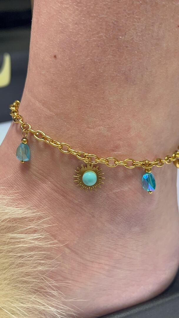 ZAPESTNICA ZA NOGO FRIDA- GOLD/BLUE - slika 5