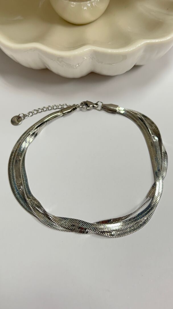 SNAKE ZAPESTNICA ZA NOGO TROJNA- SILVER - slika 2