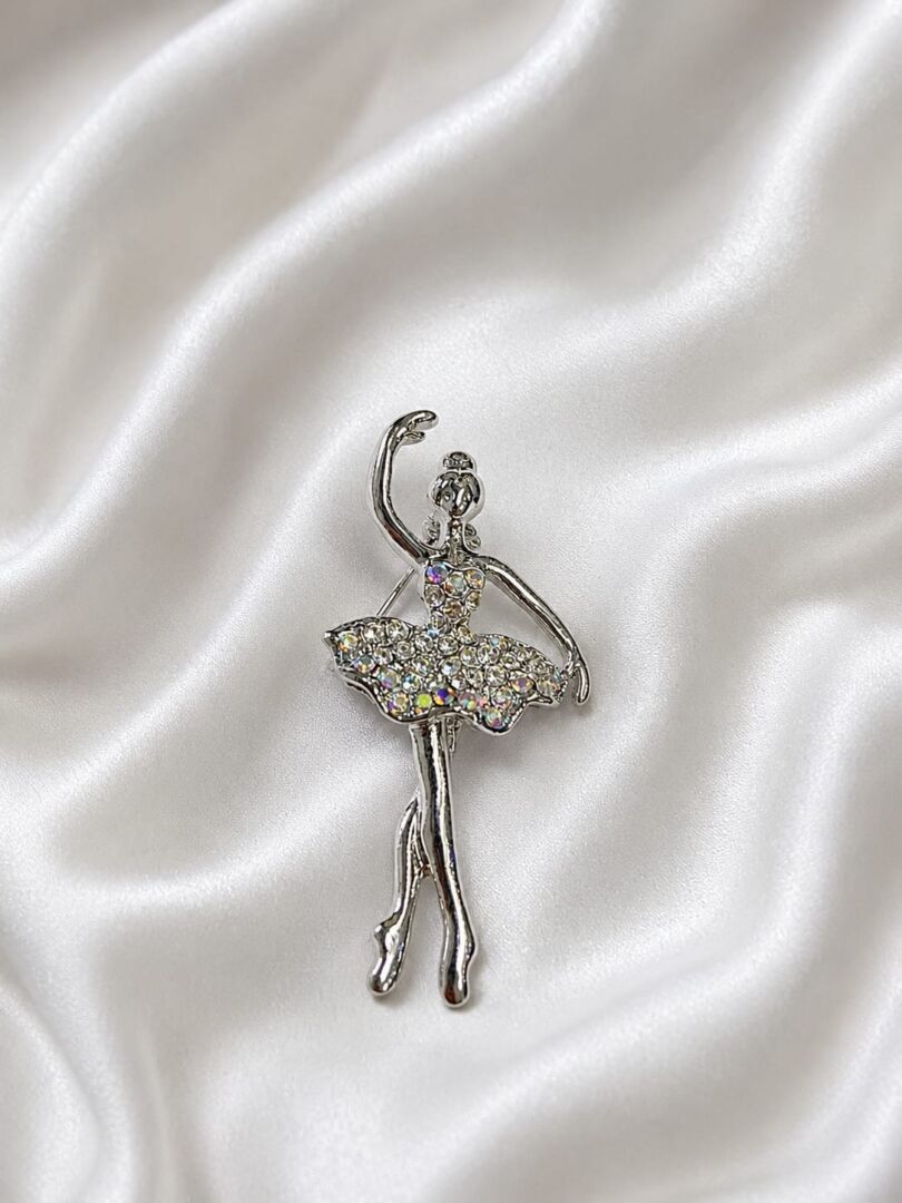 BROŠKA BALERINA - SILVER - slika 2