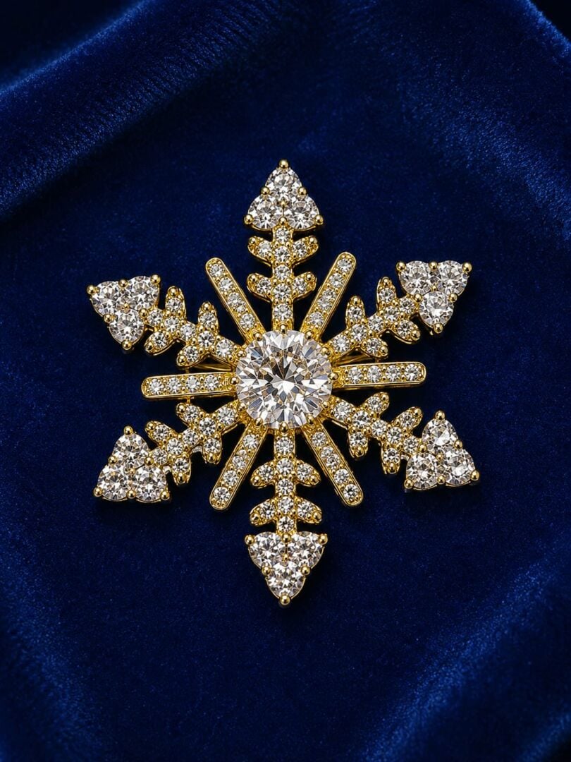 BROŠKA SNOWFLAKE - GOLD - slika 2