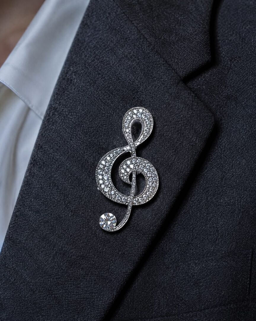 BROŠKA VIOLIN - SILVER