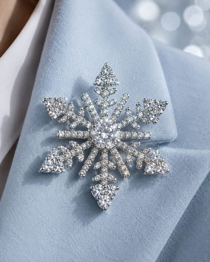 BROŠKA SNOWFLAKE - SILVER