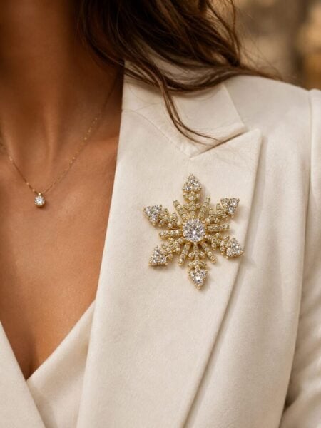 BROŠKA SNOWFLAKE - GOLD