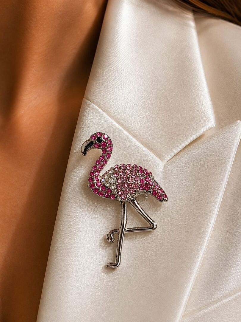 BROŠKA FLAMINGO- GOLD