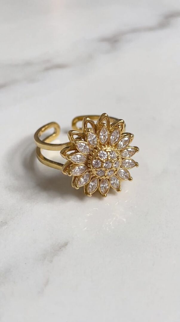 PRSTAN FLOWER - GOLD - slika 3