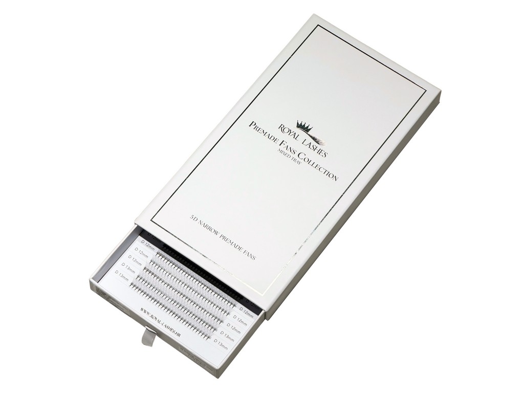 Premade 5D Narrow Lashes – Mix 7–13 mm Big Box (600 čopkov)